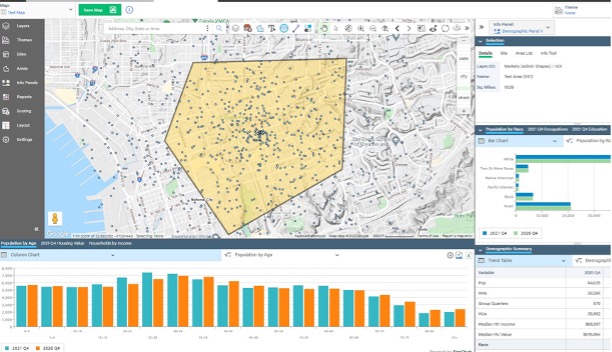Test polygon and a sample of randomly generated 1000 customer points