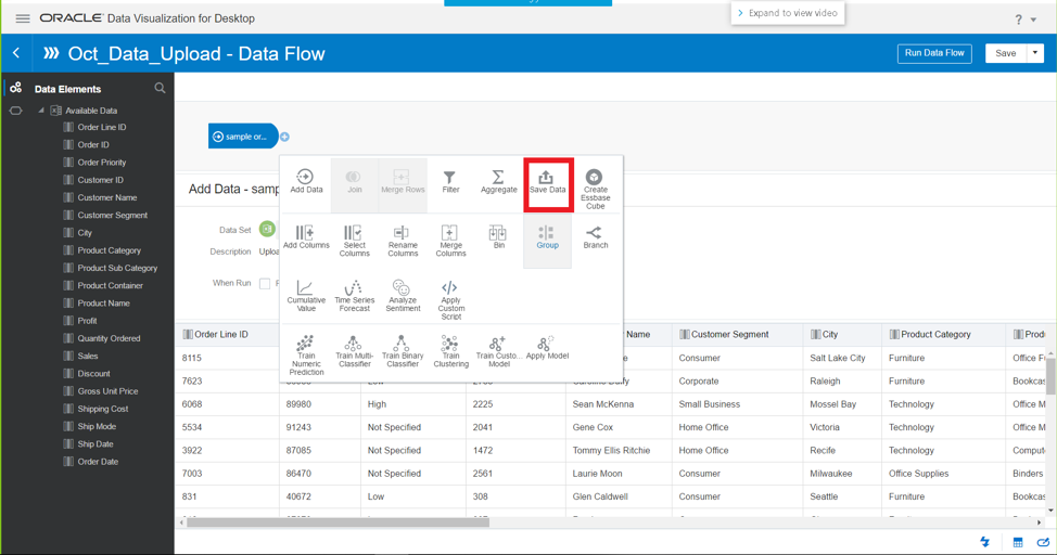 Save Data for Autonomous Data Warehouse