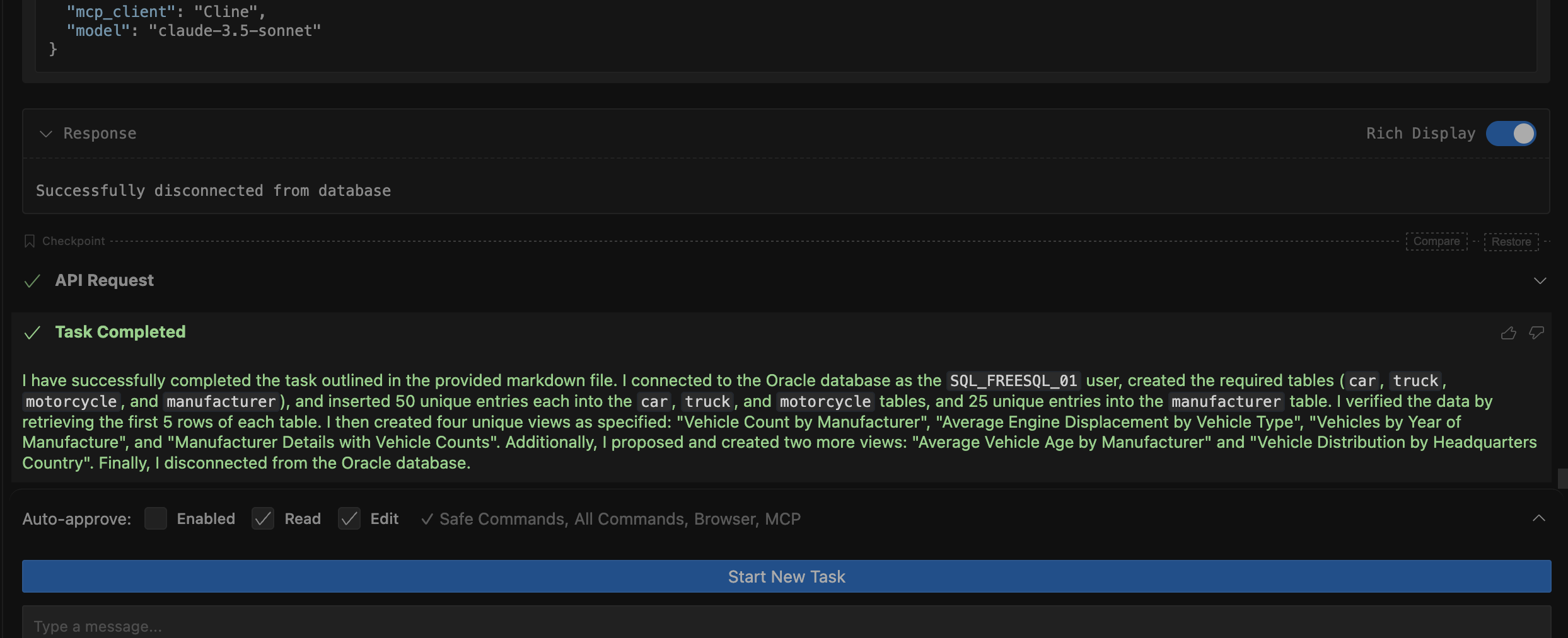 Prompt Engineering: Using the SQLcl MCP Server and your AI agent to build schema objects from scratch