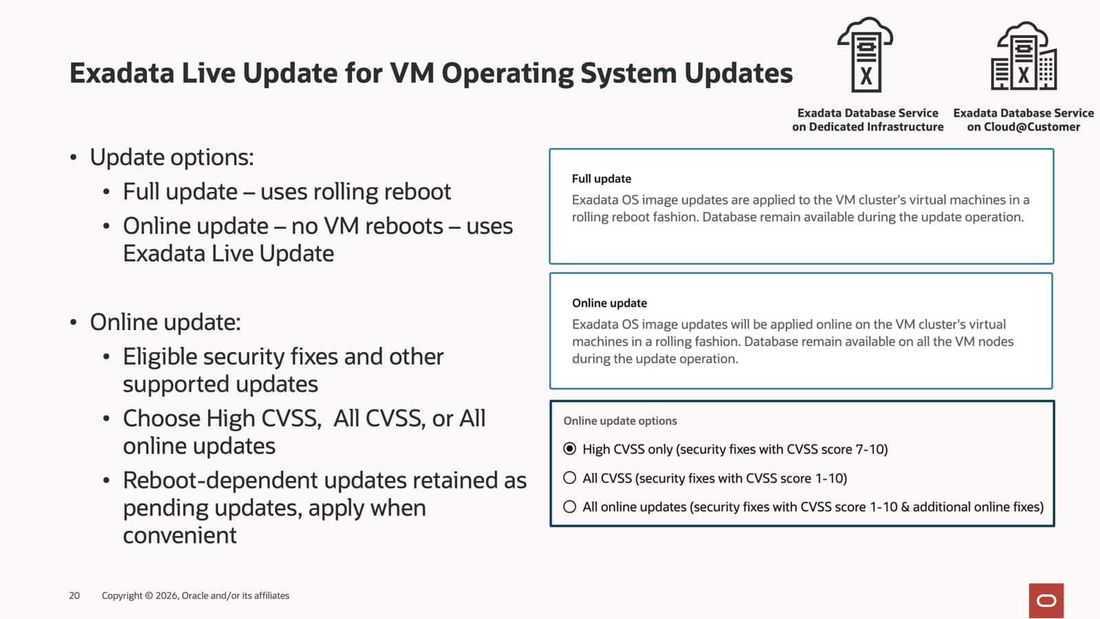 Update Guest VM Operating System Online with Exadata Live Update on Exadata Database Service