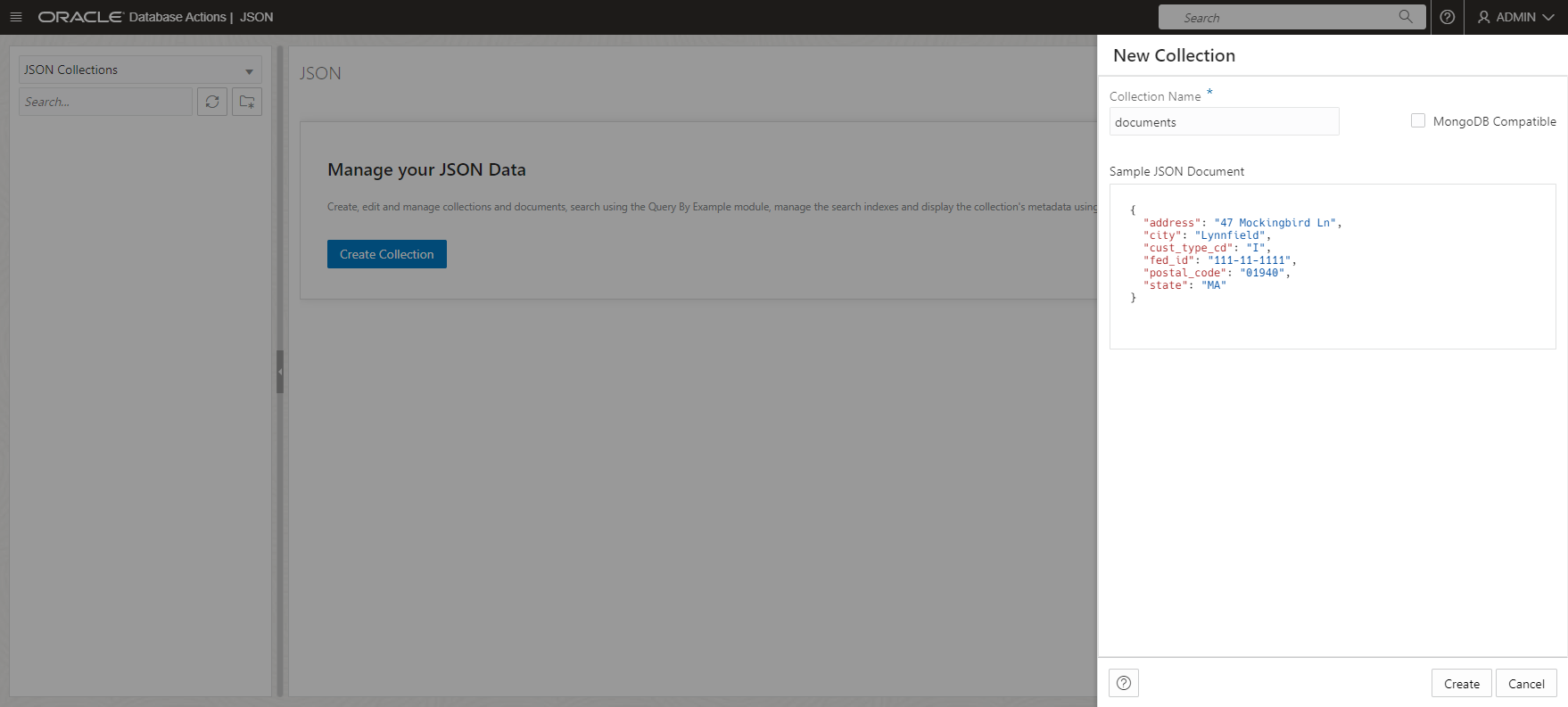 create a new collection