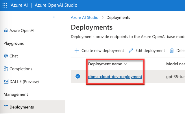 Azure deployment name