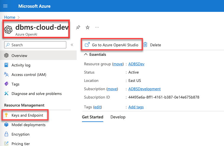 Azure deployment name