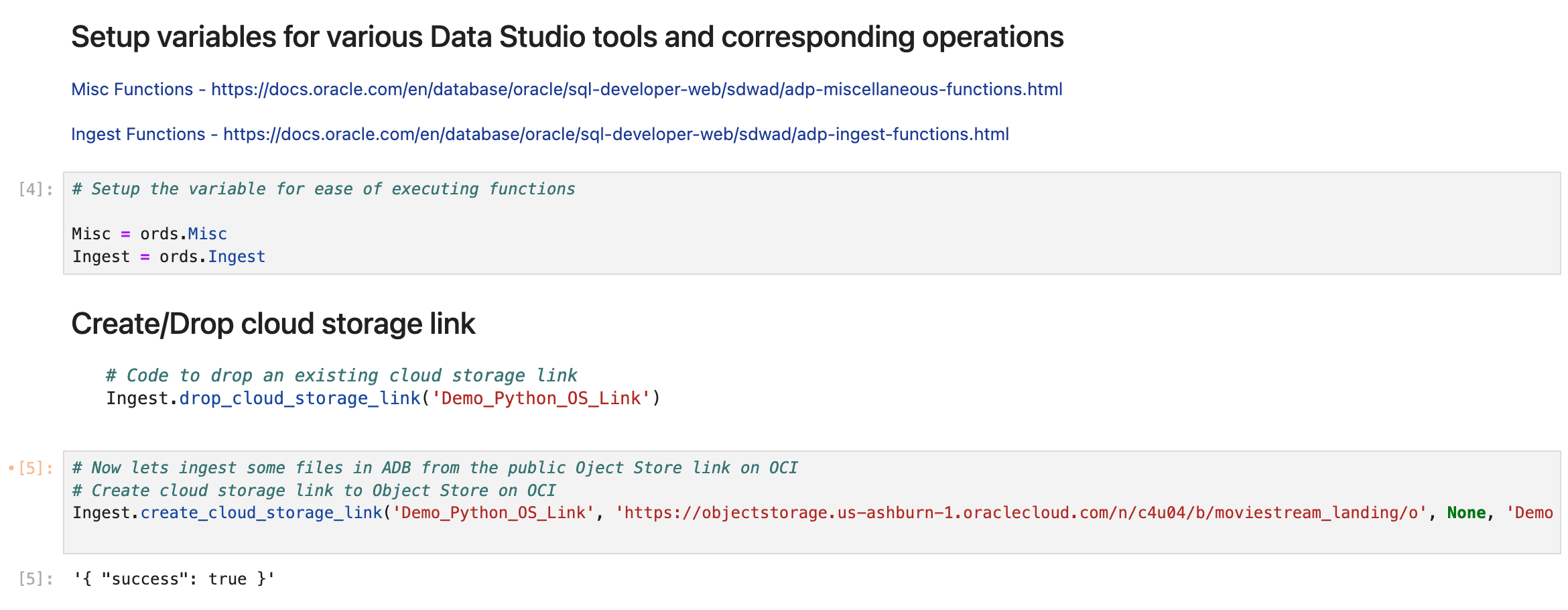 Create Cloud Storage Link