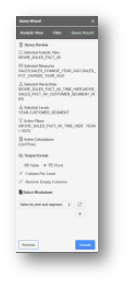 Summary of selection and output format