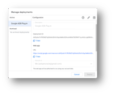 Google Scripts Web App URL
