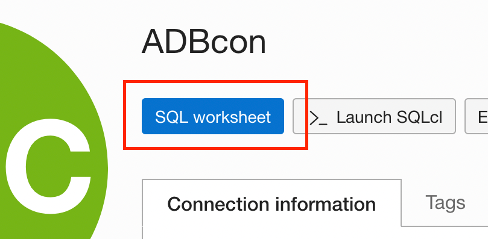 Connect with SQL Worksheet