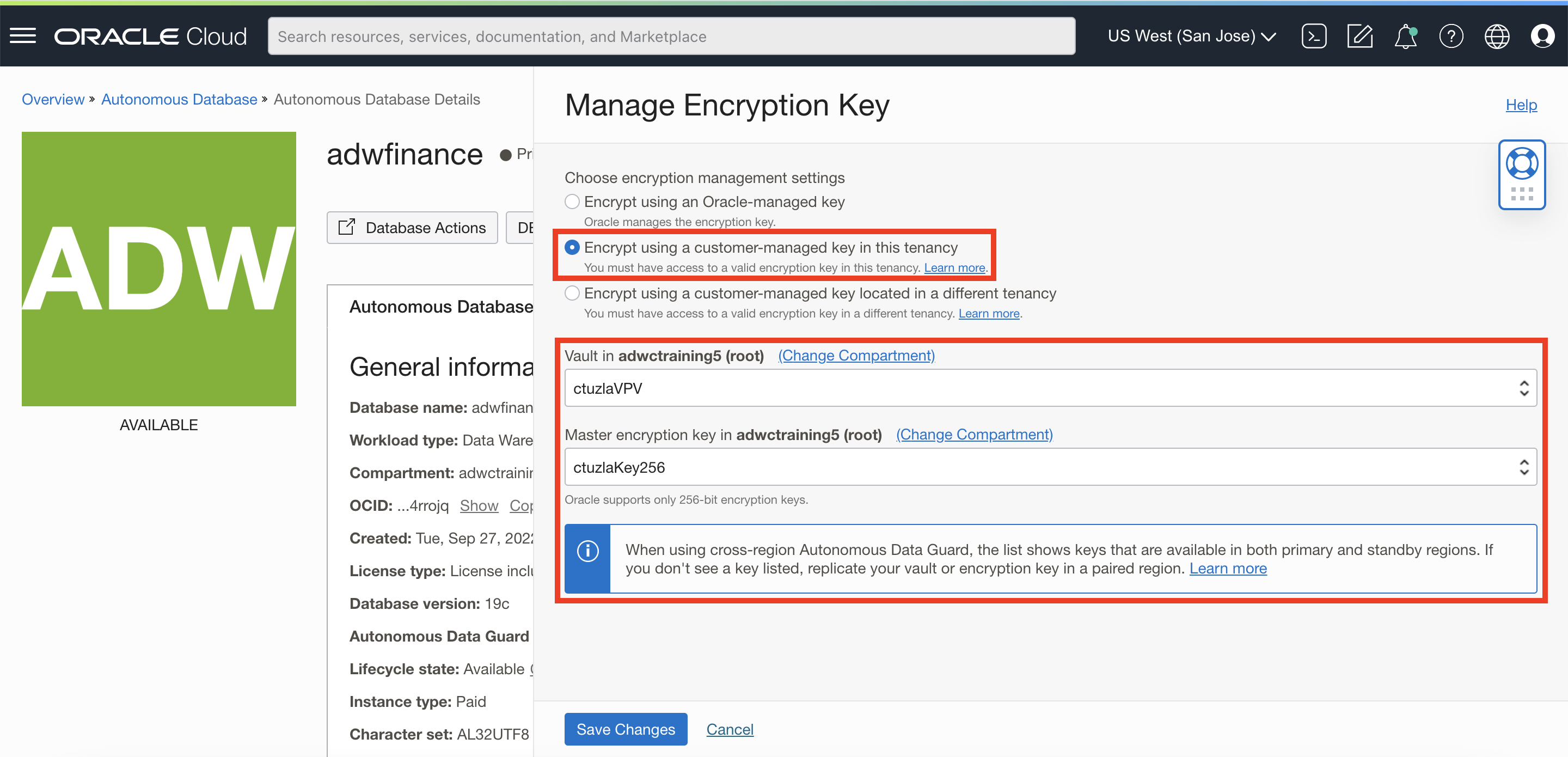 Configure CMK with X-ADG