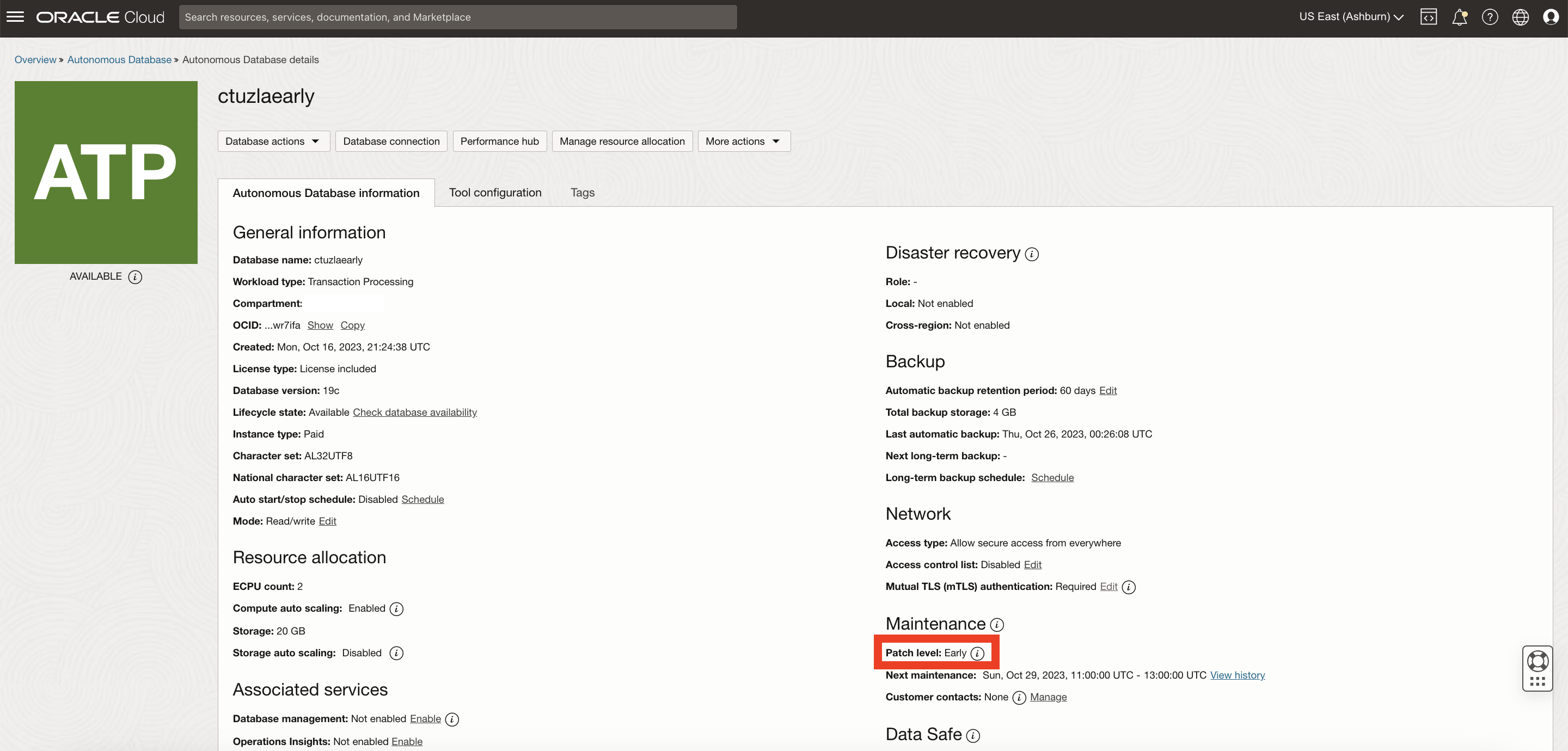 Check patch level ADB details page