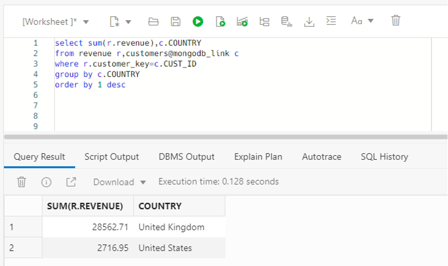 Cross database query