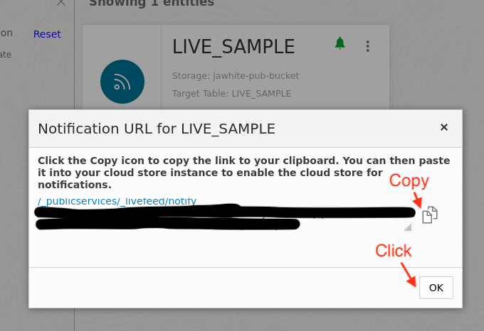 Copy Notification URL