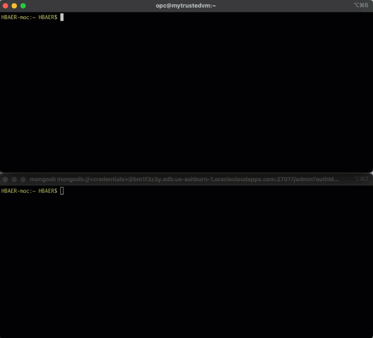 connect to ADB Mongo API through bastion
