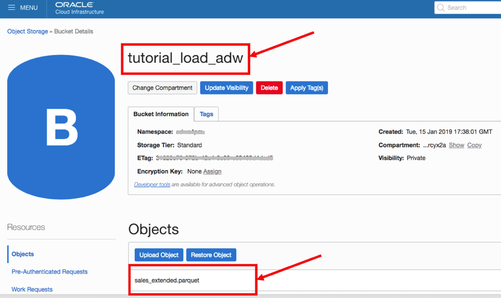 File listed in object store bucket