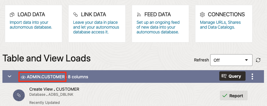 report on generated view
