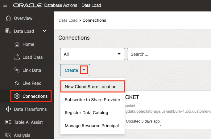 Create New Cloud Store Location