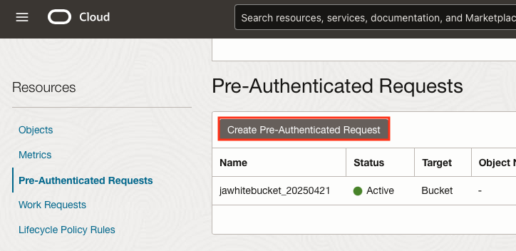 Pre-Authenticated Request