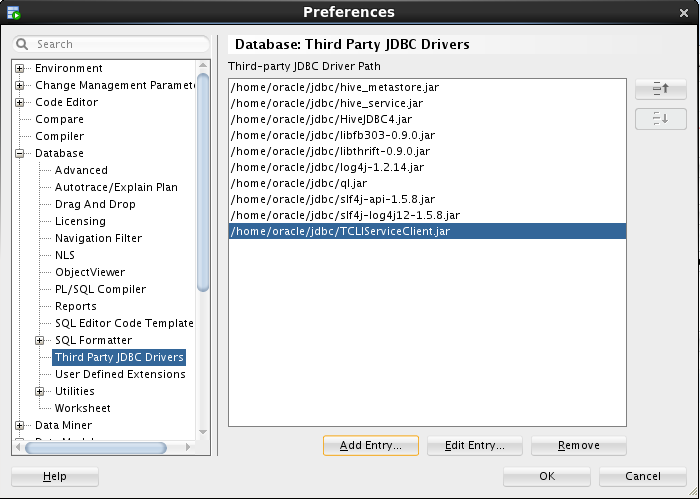 sql developer preferences