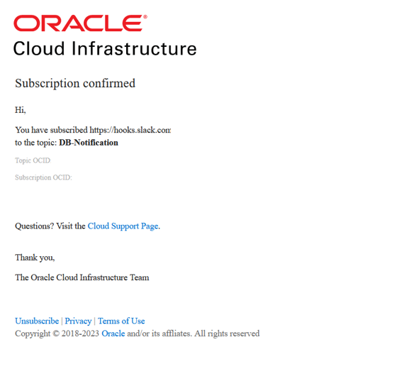 subscription confirmed