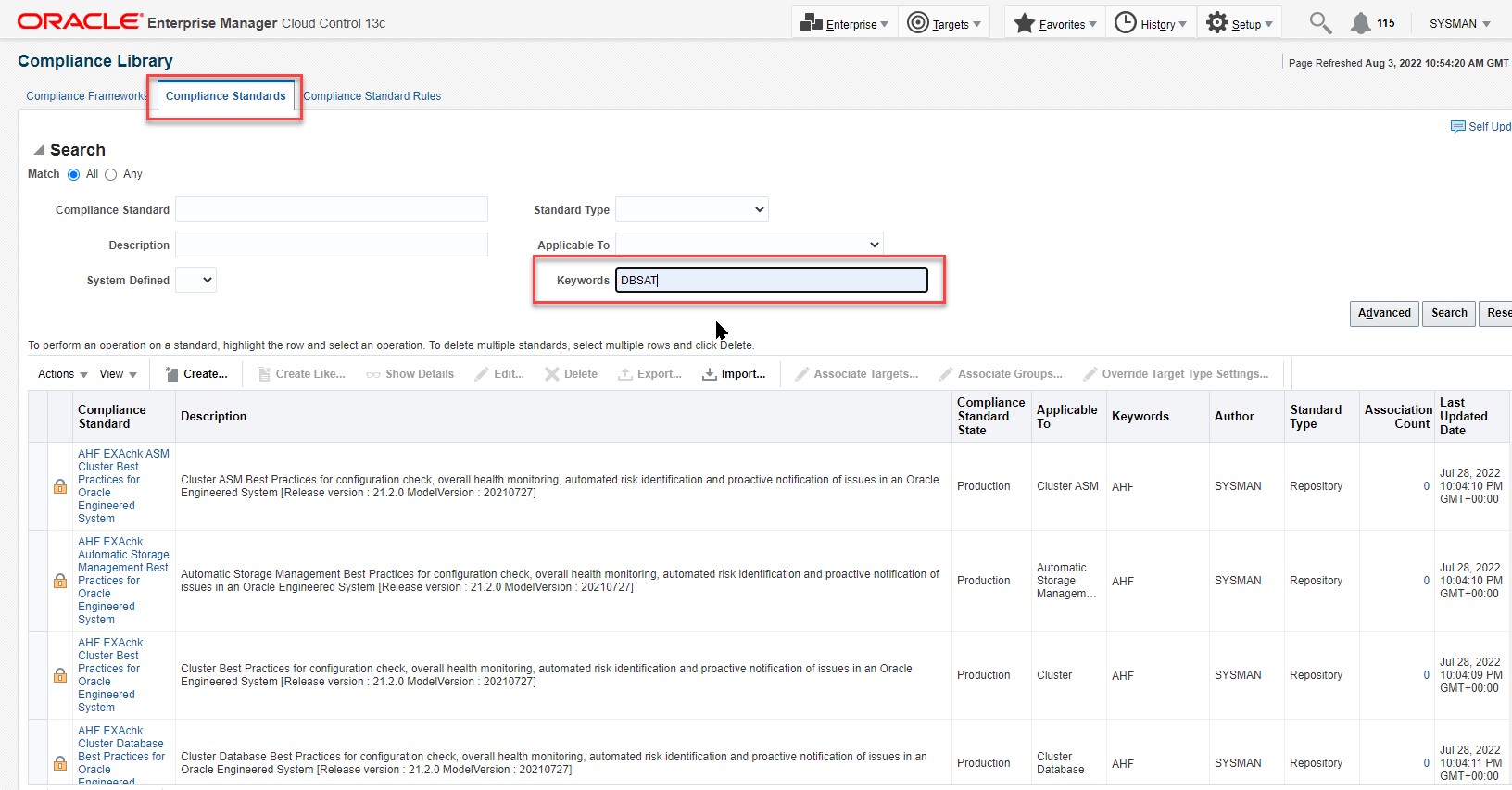 Compliance Standards/Search