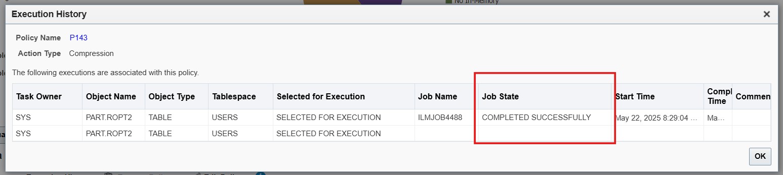 ILM Execution History
