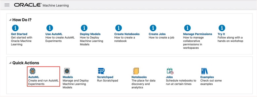Auto ML on OCI