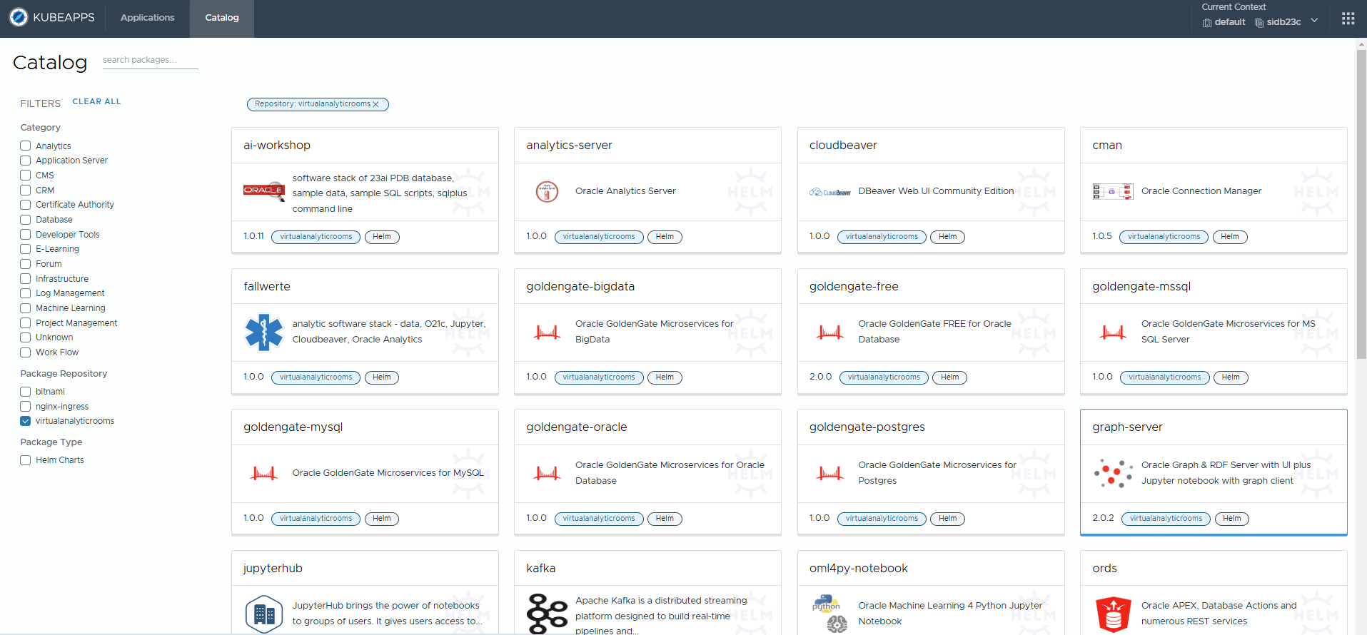 kubeapps User Interface für klickbare Helm Charts