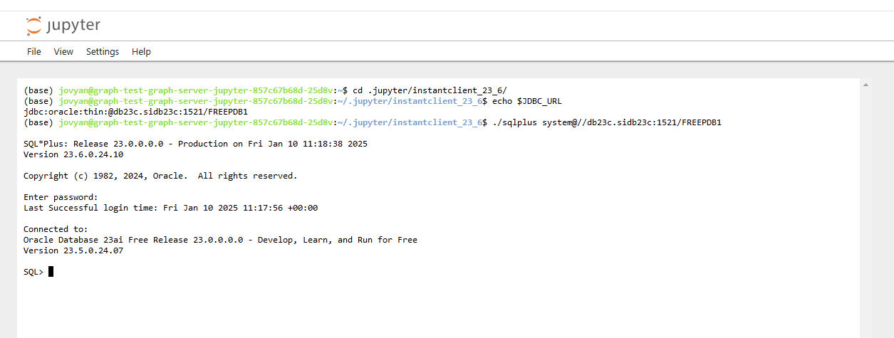 Terminal and sqlplus command line