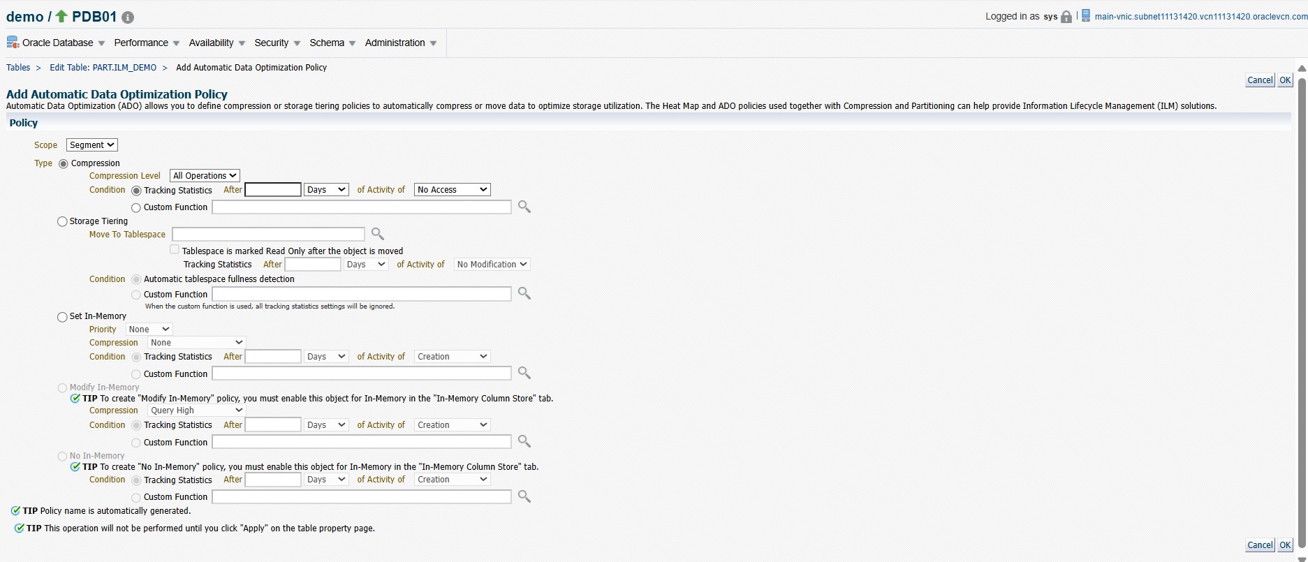 Segment ILM Policy Page