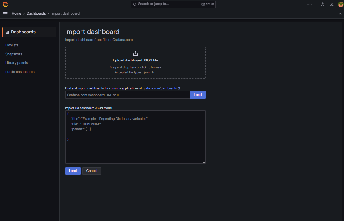 grafana import screen