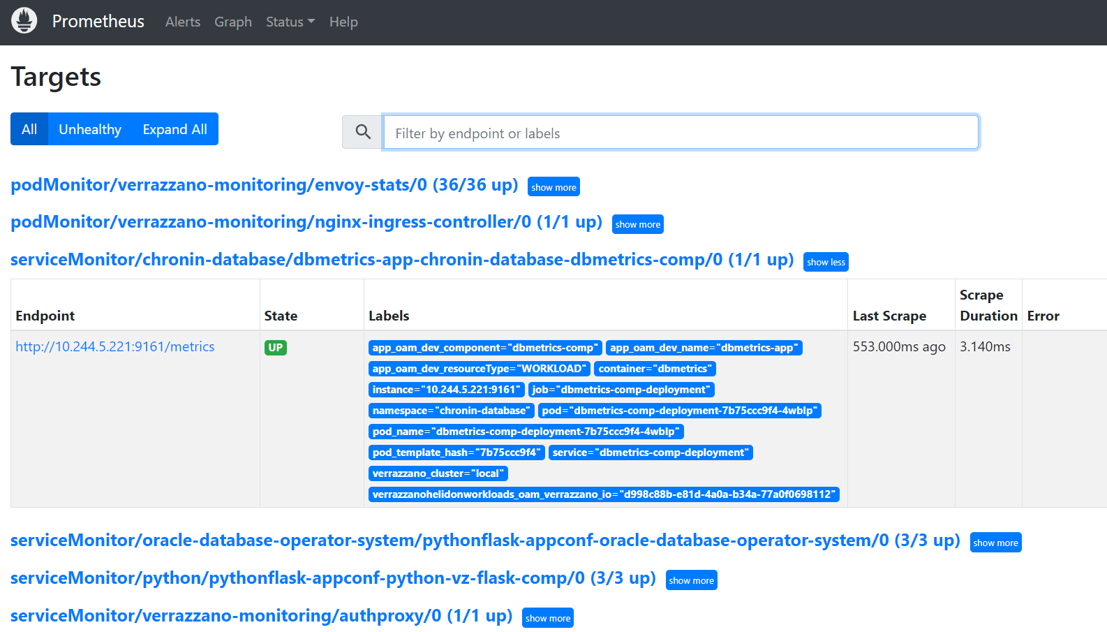 Prometheus Scraping Targets