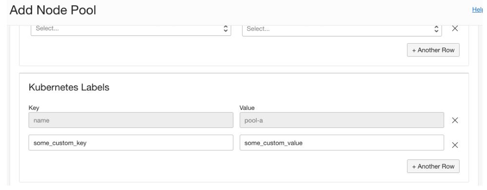 A screenshot of the Add Node Pool section in the OCI Console.