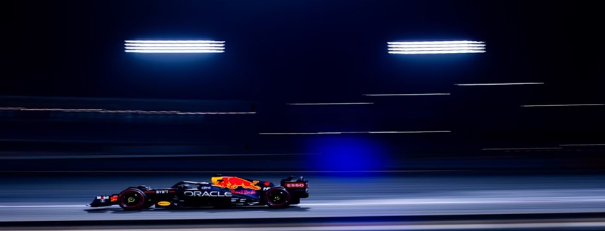 A side-view picture of the Red Bull F1 car for the 2022 season