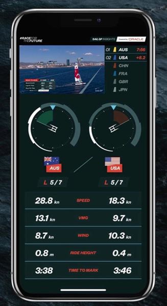 Live video and audio deeds on the SailGP mobile app