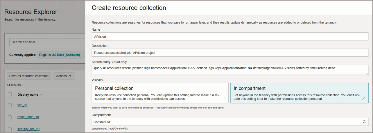 Creating a resource collection.