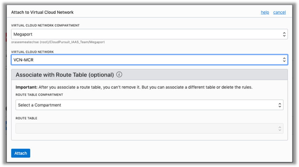 Screenshot showing the VCN value VCN-MCR.