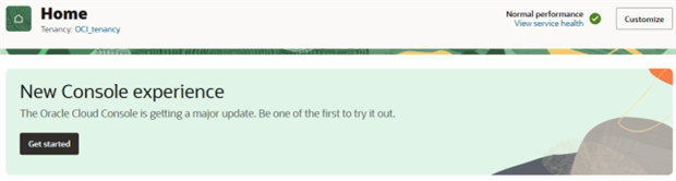 New Console experience banner in the Console.