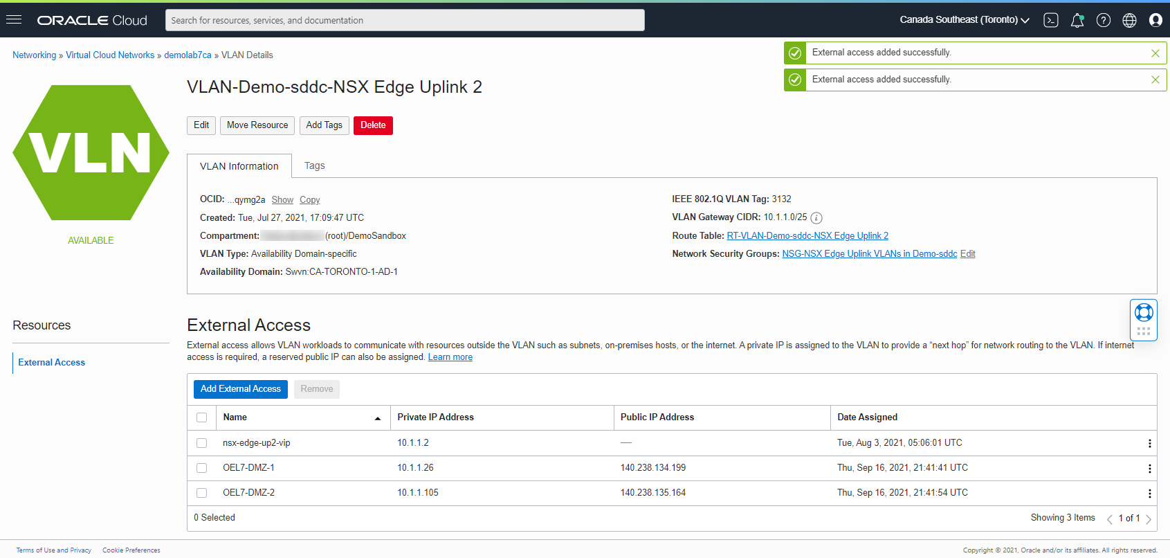 Public IP to Private IP mapping within Uplink 2 VLAN
