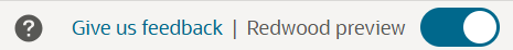 Redwood preview toggle.