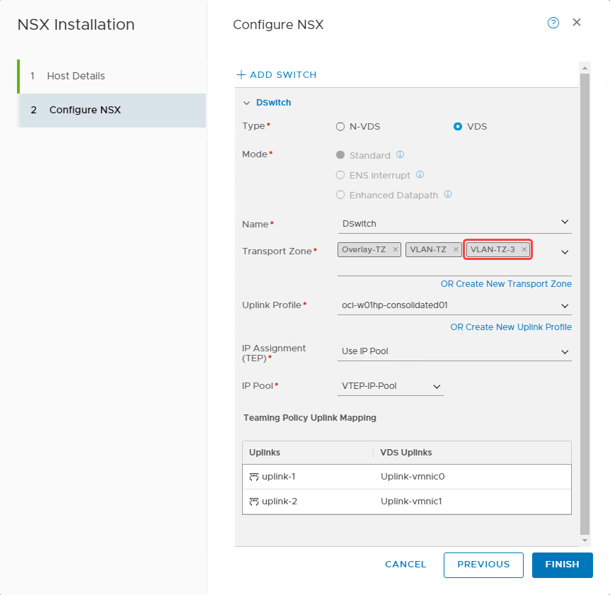 Push new TZ to ESXi host