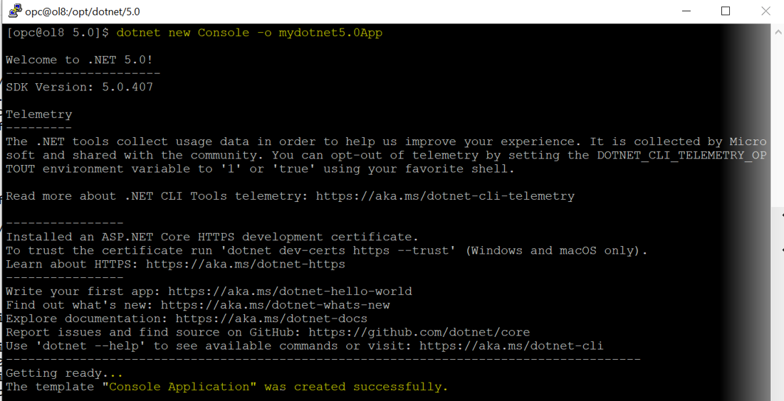 A screenshot of the code for creating a net app.