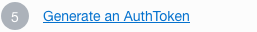 Screenshot that shows the Generate an AuthToken link.