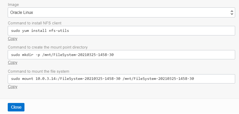 A screenshot of the details of the image and commands.