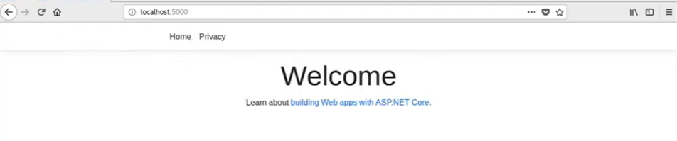 A screenshot of the web browser running the ASP.NET application.