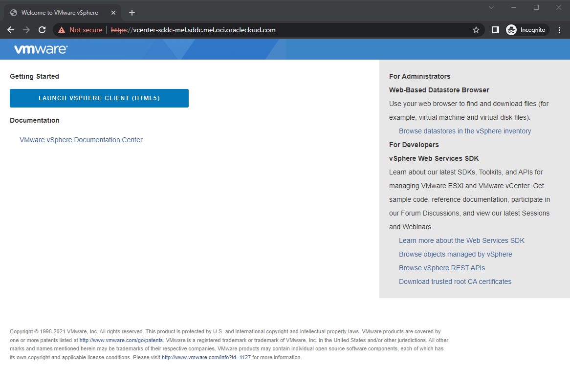 A screenshot of the VMware Getting Started page.