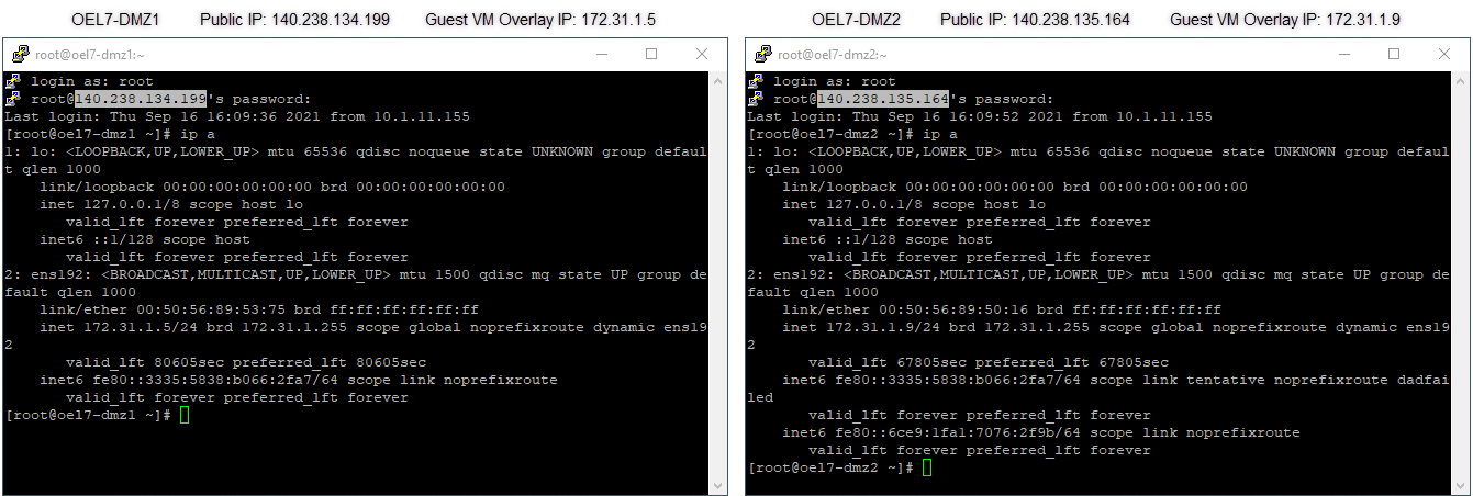 Final validation that we can reach the Guest VMs via the Reserved Public IP addresses