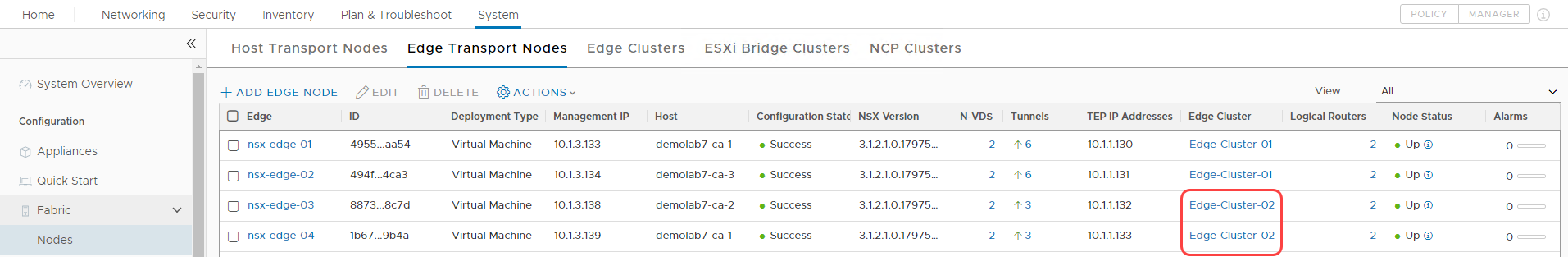 NSX Edge Cluster