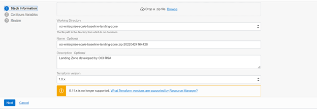 A screenshot of the Stack Information tab.
