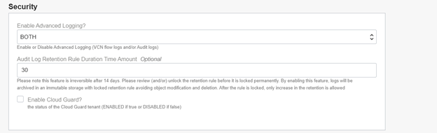 A screenshot of the Security section details.