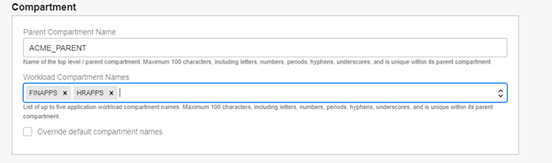 A screenshot of the Compartment section details.