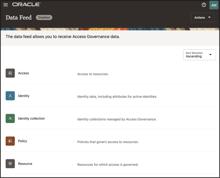 Access Governance data feed.